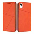 For iPhone XR Strong Magnetic Frosted Flip Leather Phone Case(Orange) - 1