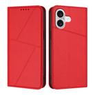 For iPhone 17 Strong Magnetic Frosted Flip Leather Phone Case(Red) - 1