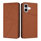 For iPhone 17 Strong Magnetic Frosted Flip Leather Phone Case(Coffee Color) - 1