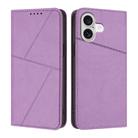 For iPhone 17 Strong Magnetic Frosted Flip Leather Phone Case(Light Purple) - 1