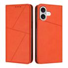 For iPhone 17 Strong Magnetic Frosted Flip Leather Phone Case(Orange) - 1
