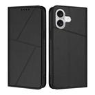 For iPhone 17 Strong Magnetic Frosted Flip Leather Phone Case(Black) - 1