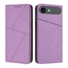 For iPhone 17 Air Strong Magnetic Frosted Flip Leather Phone Case(Light Purple) - 1