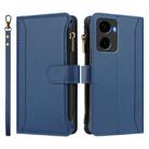 For Cricket Magic 2 5G Magnetic Closure 9 Card Slots Zipper Leather Case with Hand Strap(Dark Blue) - 2