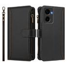 For Cricket Magic 2 5G Magnetic Closure 9 Card Slots Zipper Leather Case with Hand Strap(Black) - 2