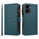 For Cricket Magic 2 5G Magnetic Closure 9 Card Slots Zipper Leather Case with Hand Strap(Dark Green) - 2