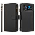 For Cubot A20 Magnetic Closure 9 Card Slots Zipper Leather Case with Hand Strap(Black) - 2