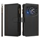For Cubot A30 Magnetic Closure 9 Card Slots Zipper Leather Case with Hand Strap(Black) - 2