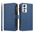 For Cubot Max 5 Magnetic Closure 9 Card Slots Zipper Leather Case with Hand Strap(Dark Blue) - 2