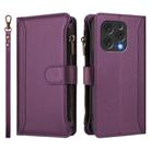 For Doogee N55 / N55 Plus Magnetic Closure 9 Card Slots Zipper Leather Case with Hand Strap(Purple) - 2