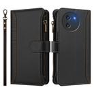 For Doogee Note 59 5G / Note 59 Pro Magnetic Closure 9 Card Slots Zipper Leather Case with Hand Strap(Black) - 2