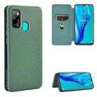 For Ulefone Note 9P Carbon Fiber Texture Horizontal Flip TPU + PC + PU Leather Case with Card Slot(Green) - 1