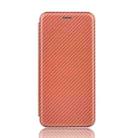 For iPod Touch 5 / 6 / 7 Carbon Fiber Texture Horizontal Flip TPU + PC + PU Leather Case with Card Slot(Brown) - 1