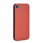 For iPod Touch 5 / 6 / 7 Carbon Fiber Texture Horizontal Flip TPU + PC + PU Leather Case with Card Slot(Brown) - 2