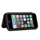 For iPod Touch 5 / 6 / 7 Carbon Fiber Texture Horizontal Flip TPU + PC + PU Leather Case with Card Slot(Black) - 4