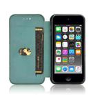 For iPod Touch 5 / 6 / 7 Carbon Fiber Texture Horizontal Flip TPU + PC + PU Leather Case with Card Slot(Green) - 1