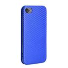 For iPod Touch 5 / 6 / 7 Carbon Fiber Texture Horizontal Flip TPU + PC + PU Leather Case with Card Slot(Blue) - 2