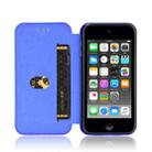 For iPod Touch 5 / 6 / 7 Carbon Fiber Texture Horizontal Flip TPU + PC + PU Leather Case with Card Slot(Blue) - 3