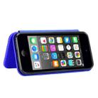 For iPod Touch 5 / 6 / 7 Carbon Fiber Texture Horizontal Flip TPU + PC + PU Leather Case with Card Slot(Blue) - 4