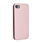 For iPod Touch 5 / 6 / 7 Carbon Fiber Texture Horizontal Flip TPU + PC + PU Leather Case with Card Slot(Pink) - 3