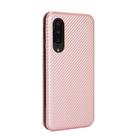 For Sharp Aquos Zero 5G Basic Carbon Fiber Texture Horizontal Flip TPU + PC + PU Leather Case with Card Slot(Pink) - 3