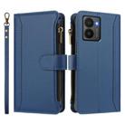 For HMD Fuison Magnetic Closure 9 Card Slots Zipper Leather Case with Hand Strap(Dark Blue) - 2