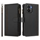 For HMD Fuison Magnetic Closure 9 Card Slots Zipper Leather Case with Hand Strap(Black) - 2