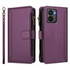 For HMD Fuison Magnetic Closure 9 Card Slots Zipper Leather Case with Hand Strap(Purple) - 2