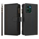 For HMD Pulse Pro / HMD Pulse Magnetic Closure 9 Card Slots Zipper Leather Case with Hand Strap(Black) - 2