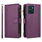 For HMD Pulse Pro / HMD Pulse Magnetic Closure 9 Card Slots Zipper Leather Case with Hand Strap(Purple) - 2