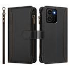 For HMD Skyline Magnetic Closure 9 Card Slots Zipper Leather Case with Hand Strap(Black) - 2