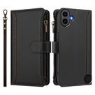 For Nothing CMF Phone 1 Magnetic Closure 9 Card Slots Zipper Leather Case with Hand Strap(Black) - 2