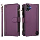 For Nothing CMF Phone 1 Magnetic Closure 9 Card Slots Zipper Leather Case with Hand Strap(Purple) - 2
