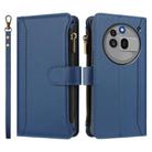 For Nothing Phone 3a Pro Magnetic Closure 9 Card Slots Zipper Leather Case with Hand Strap(Dark Blue) - 2