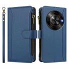 For ZTE Blade A75 5G / Nubia Focus 5G Magnetic Closure 9 Card Slots Zipper Leather Case with Hand Strap(Dark Blue) - 2