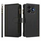 For ZTE Blade V60 4G / Axon 60 4G Magnetic Closure 9 Card Slots Zipper Leather Case with Hand Strap(Black) - 2
