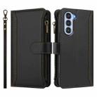 For ZTE Nubia S 5G A403ZT Magnetic Closure 9 Card Slots Zipper Leather Case with Hand Strap(Black) - 2