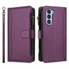 For ZTE Nubia S 5G A403ZT Magnetic Closure 9 Card Slots Zipper Leather Case with Hand Strap(Purple) - 2