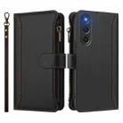 For ZTE Nubia Red Magic 10 Air Magnetic Closure 9 Card Slots Zipper Leather Case with Hand Strap(Black) - 2