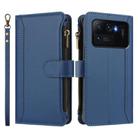 For Xiaomi Mi 11 Ultra Magnetic Closure 9 Card Slots Zipper Leather Case with Hand Strap(Dark Blue) - 2
