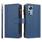 For Xiaomi 12 Pro / 12S Pro Magnetic Closure 9 Card Slots Zipper Leather Case with Hand Strap(Dark Blue) - 2