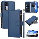 For Xiaomi 12T / 12T Pro / Redmi K50 Ultra Magnetic Closure 9 Card Slots Zipper Leather Case with Hand Strap(Dark Blue) - 1