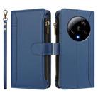 For Xiaomi 13 Ultra Magnetic Closure 9 Card Slots Zipper Leather Case with Hand Strap(Dark Blue) - 2