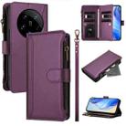 For Xiaomi 14 Ultra Magnetic Closure 9 Card Slots Zipper Leather Case with Hand Strap(Purple) - 1
