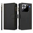 For Xiaomi 15 Pro Magnetic Closure 9 Card Slots Zipper Leather Case with Hand Strap(Black) - 2