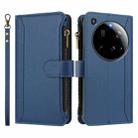 For Xiaomi 15 Ultra Magnetic Closure Nine Card Slots Zipper Leather Case with Hand Strap(Dark Blue) - 2