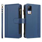 For Xiaomi Civi 1S Magnetic Closure 9 Card Slots Zipper Leather Case with Hand Strap(Dark Blue) - 2
