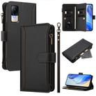 For Xiaomi Civi 1S Magnetic Closure 9 Card Slots Zipper Leather Case with Hand Strap(Black) - 1