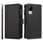 For Xiaomi Civi 1S Magnetic Closure 9 Card Slots Zipper Leather Case with Hand Strap(Black) - 2