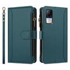 For Xiaomi Civi 1S Magnetic Closure 9 Card Slots Zipper Leather Case with Hand Strap(Dark Green) - 2